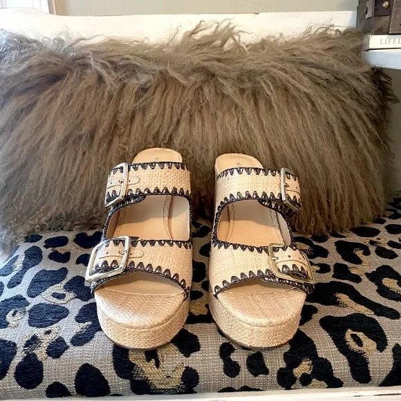 Mark Fisher platform raffia block heel sandals - Picture 5 of 10